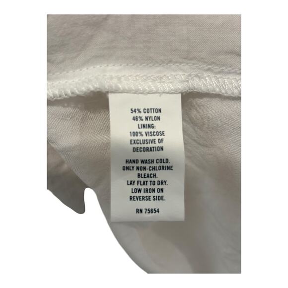 Abercrombie Fitch Mini Dress Womens Large Beige Floral Eyelet Lace Fairy Boho - Picture 10 of 10